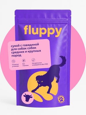 Полнорационный сухой корм с говядиной для собак средних и крупных пород 1